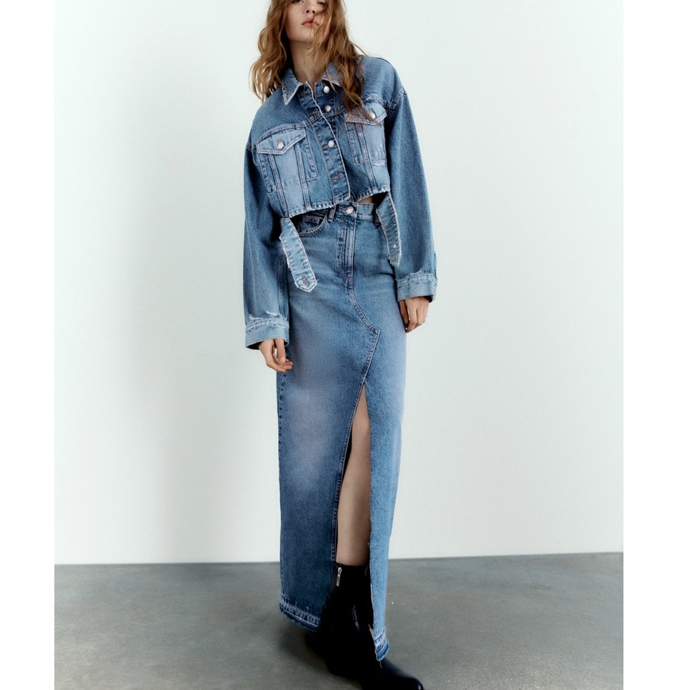 Zara DENIM SKIRT TRF - Picture 10 of 16
